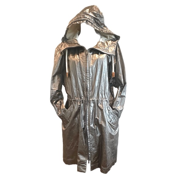 Belstaff Waxed Metallic Canvas Hooded Coat - Picture 1 of 5